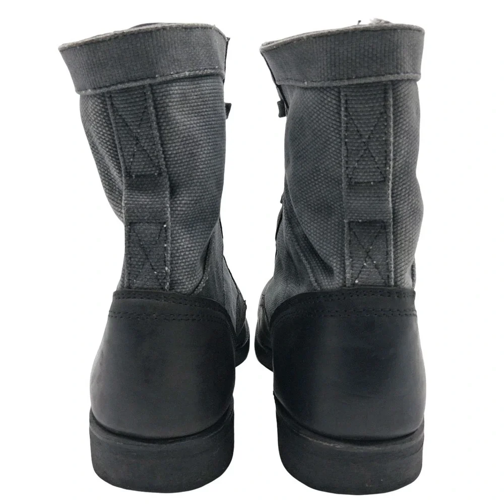 Frye Boots Mens Size 13 Black Gray Leather Combat Lace Up Mid Calf Casual Boots